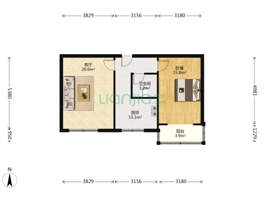 此房满五唯一，税率低，商场，医疗，地里位置好-户型图
