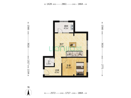 兰州市二十七中家属院 1室1厅1卫 49平方