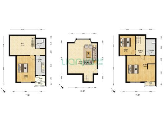 陶园 3室2厅2卫 161平方
