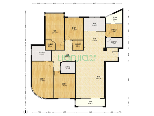 中山名都 4室2厅3卫 279平方
