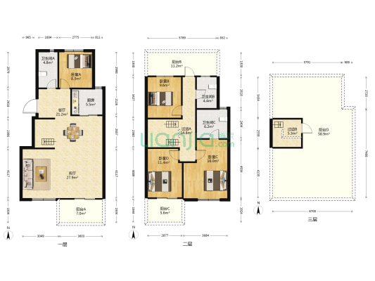公园左岸 4室2厅3卫 145平方