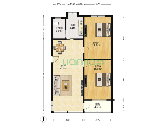 大士院住宅四区 2室1厅1卫 82平方