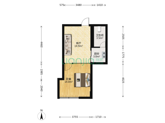 星城国际 1室1厅1卫 45平方
