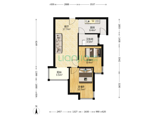 华阳主路 集中供暖 人车分流 刷卡入园 北京保利物业-户型图