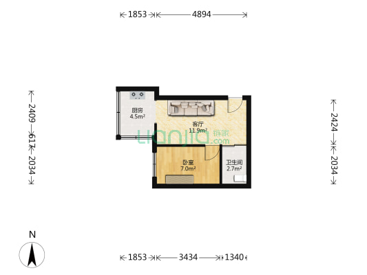 宣化小区 1室1厅1卫 33平方