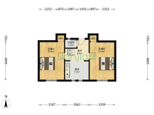 澧水南里 2室1厅1卫 44平方