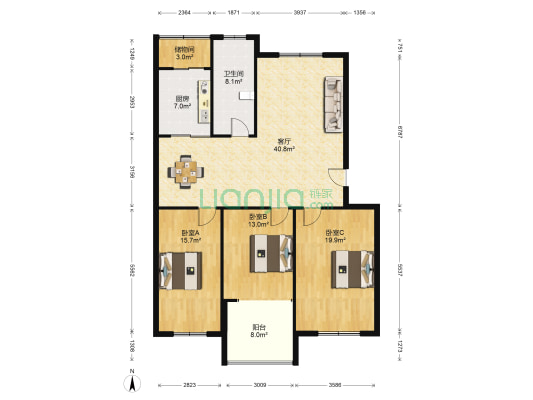一中宿舍 3室1厅1卫 0平方