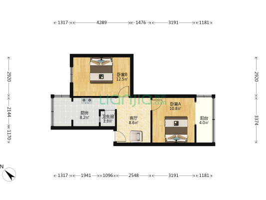双栅子街17号 2室1厅1卫 50平方