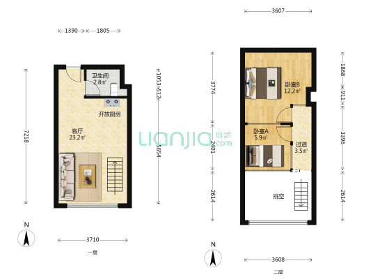 明发光明轩 2室1厅1卫 43平方
