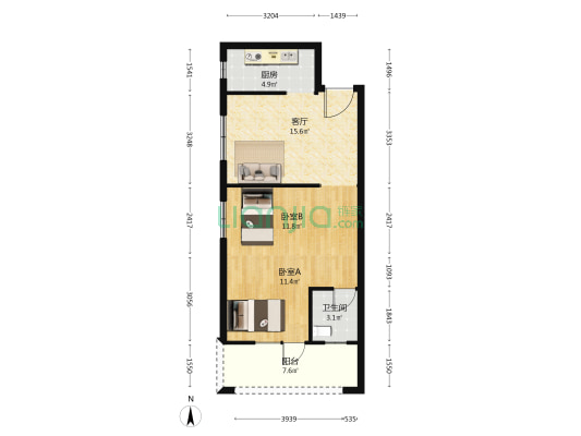 积玉万象 2室1厅1卫 72平方