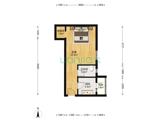 百荣嘉园 1室0厅1卫 47平方
