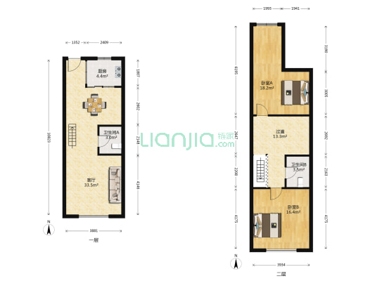 凯旋公寓 2室1厅2卫 58平方