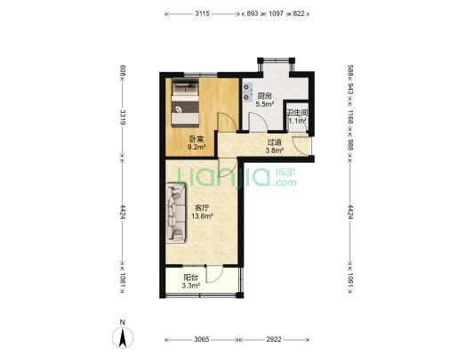 造纸厂家属院 1室1厅1卫 40平方