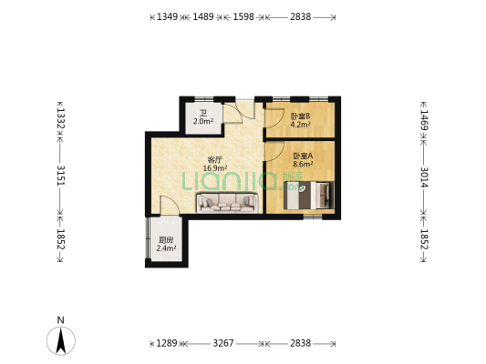平桂街29号 2室1厅1卫 47平方