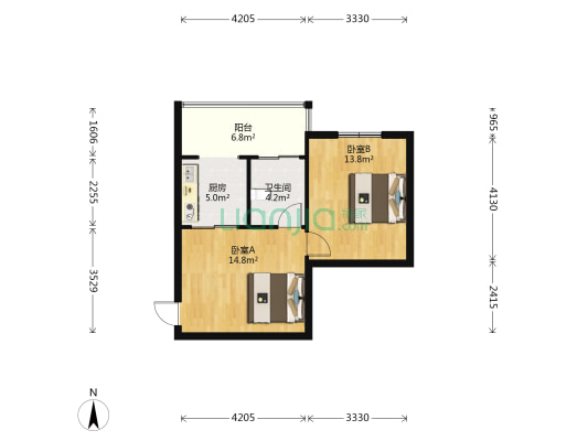 恒达相府四号院 2室0厅1卫 54平方