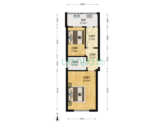 城隍庙小区 2室0厅1卫 51平方