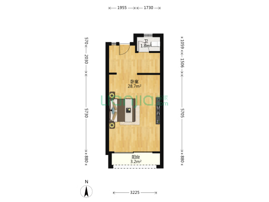 风尚80 1室0厅1卫 51平方