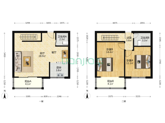 中山二路301号 2室1厅2卫 98平方