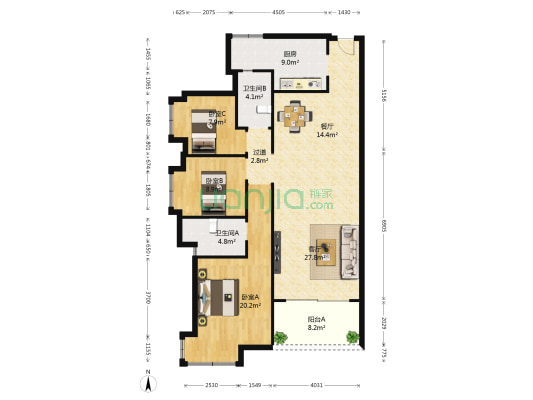 华盈爱琴湾 3室2厅2卫 120平方