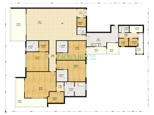 汤臣一品 4室1厅6卫 433平方