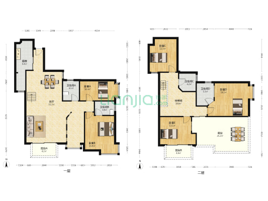 万景台 5室1厅4卫 232平方