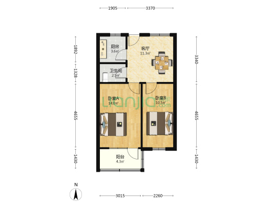 红门局7、9号 2室1厅1卫 58平方