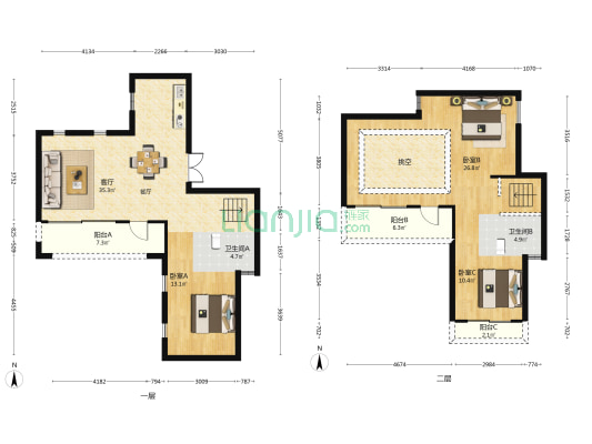 阳光城花满墅 3室1厅2卫 152平方