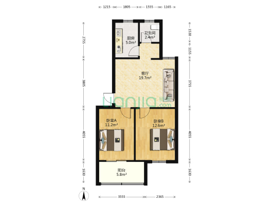 惠民紫薇园 2室1厅1卫 74平方