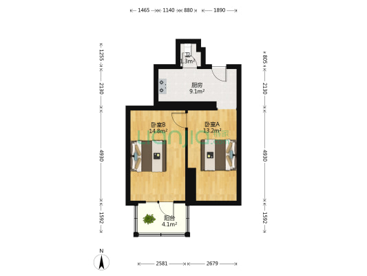 维新街 2室0厅1卫 51平方