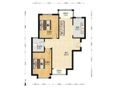 此房满二，南北通透，全明格局，毛坯房可随意装修-涿州技校家园户型图