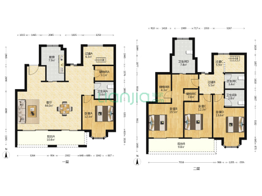 中国铁建花语江湾 4室1厅4卫 248平方