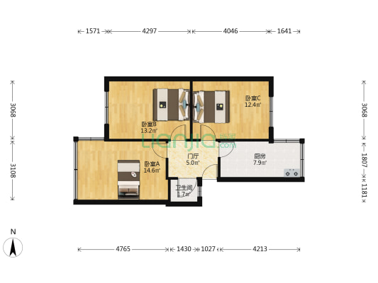 三友路33号 3室0厅1卫 65平方