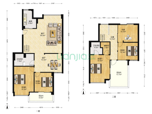 宏源锦园 5室2厅2卫 163平方