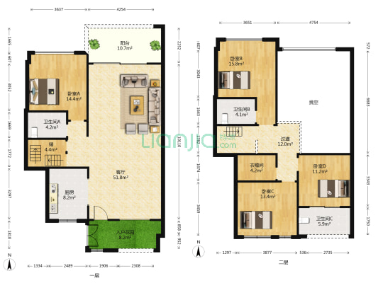 碧桂园岭南盛世叠墅 4室1厅3卫 201平方