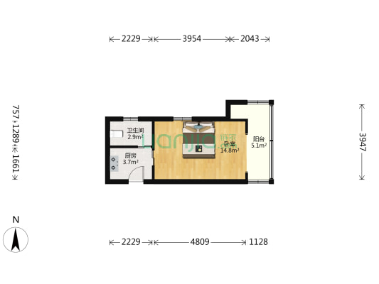 宁武路511号 1室0厅1卫 29平方