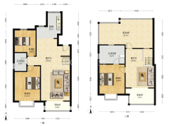 跃层房源，精装修 南北通透，户型方正，采光无遮挡-涿州嵘御航城户型图