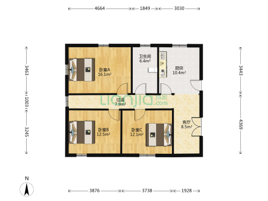 兴塘沙井路四巷 3室1厅1卫 79平方