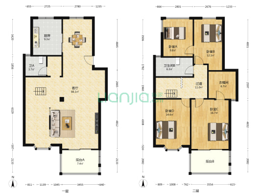 文锦雅墅 4室1厅2卫 97平方