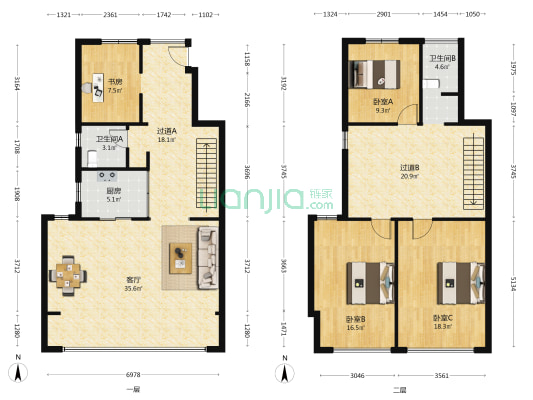 联发龙洲湾一号B区 4室1厅2卫 112平方
