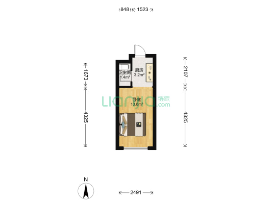 绿创中心 1室0厅1卫 25平方