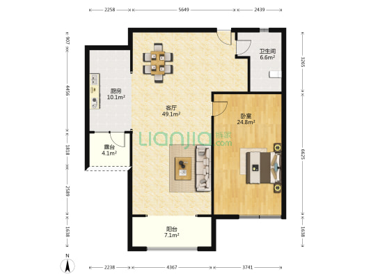 泽润世家公馆 1室1厅1卫 130平方