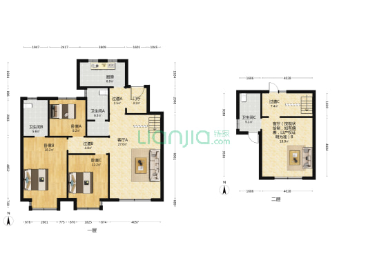 中铁世博城阅峰C区 3室2厅3卫 158平方