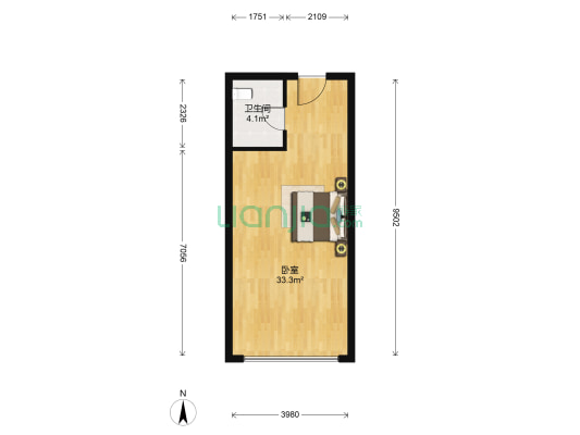 南海·公元时代城 1室0厅1卫 58平方