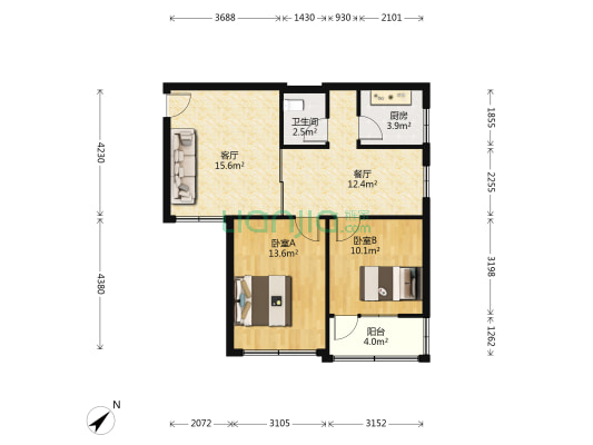 南兴巷87号 2室2厅1卫 72平方