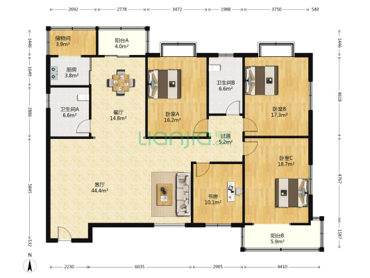 西安热工研究院南院 4室2厅2卫 192平方