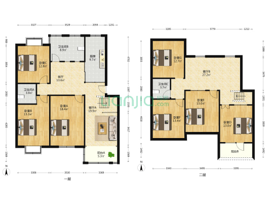 长丰新村 7室3厅3卫 173平方