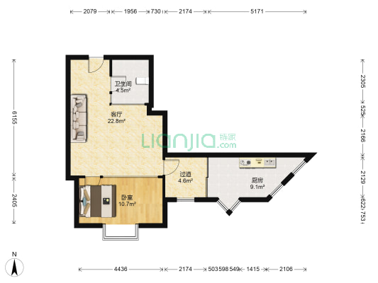 乐客来国际商业中心 1室1厅1卫 82平方