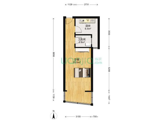 格兰云天 1室0厅1卫 43平方