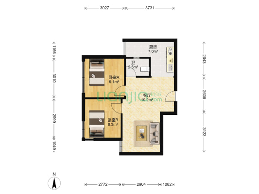 冶金三村 2室1厅1卫 63平方