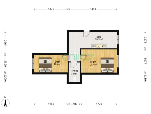 西康路 2室0厅1卫 64平方